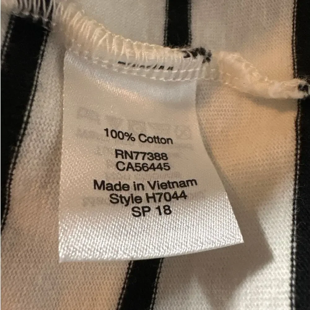 J. Crew Long Sleeve Maxi Dress Sz XL Cotton Stripes Nautical Modest Black White